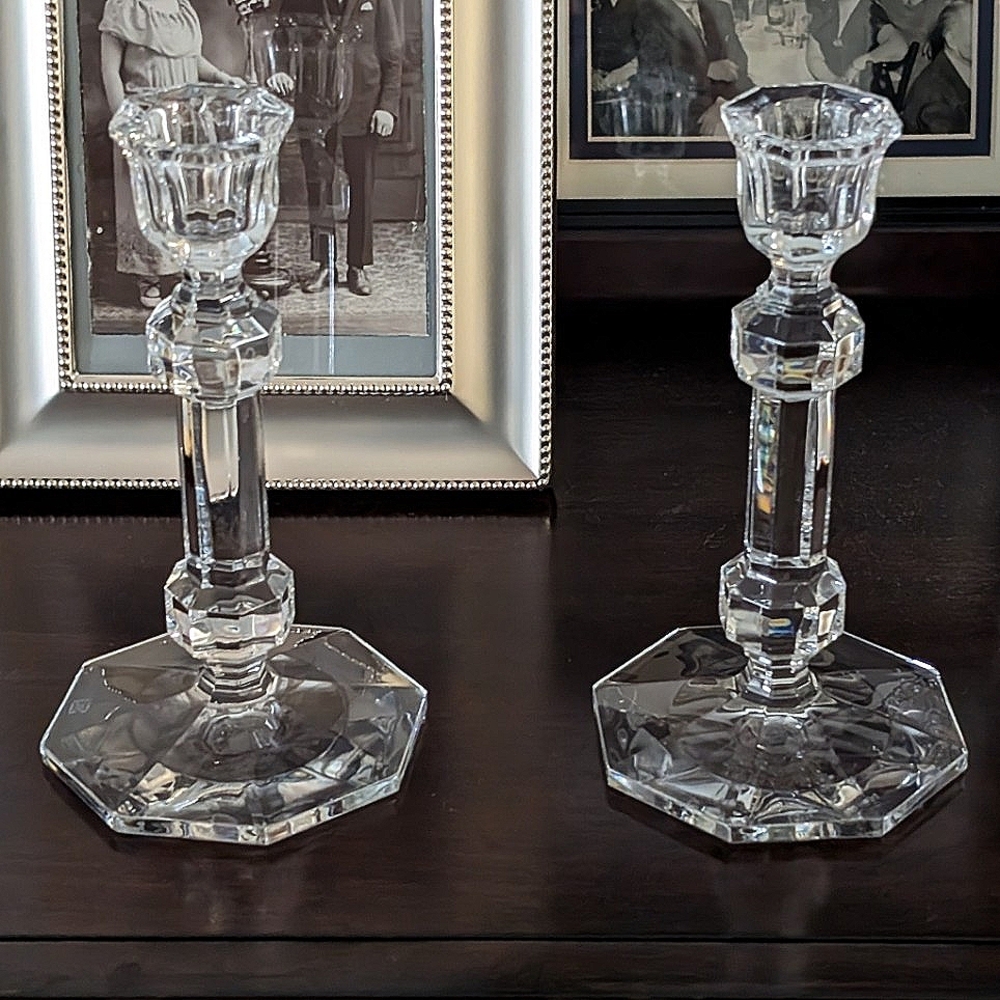 Riedel Crystal Candle Sticks in pristine condition